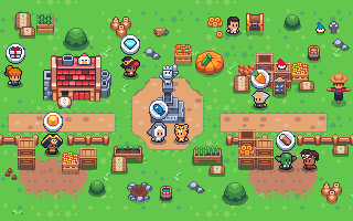 Pumpkin Plaza town area — complete NPC deliveries in Playra Web3 game